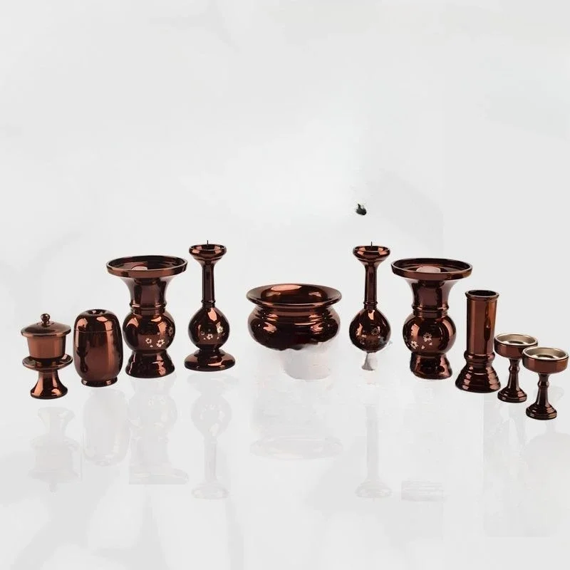 Brass Seiko surface paint, solemn home Buddhist hall supplies, Shingyan Sect ten pieces are 4 inches