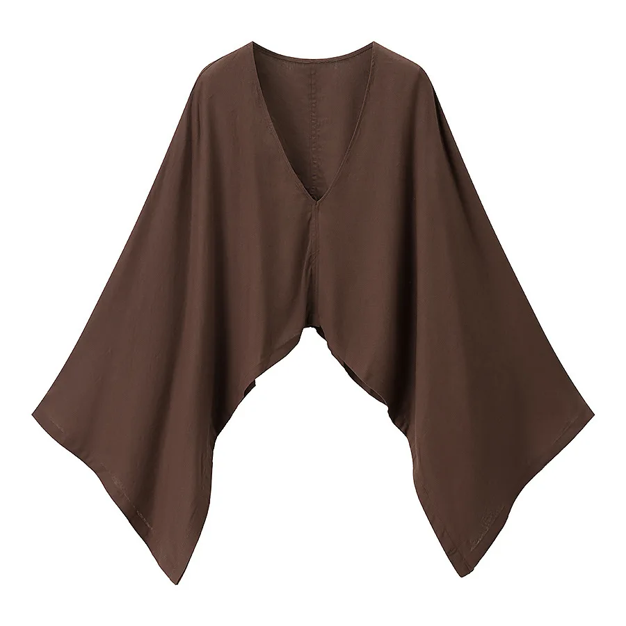 Nuevo producto para principios de otoño, viajero transfronterizo, estilo perezoso, capa estilo chal, top con cuello en V, top de estilo versátil