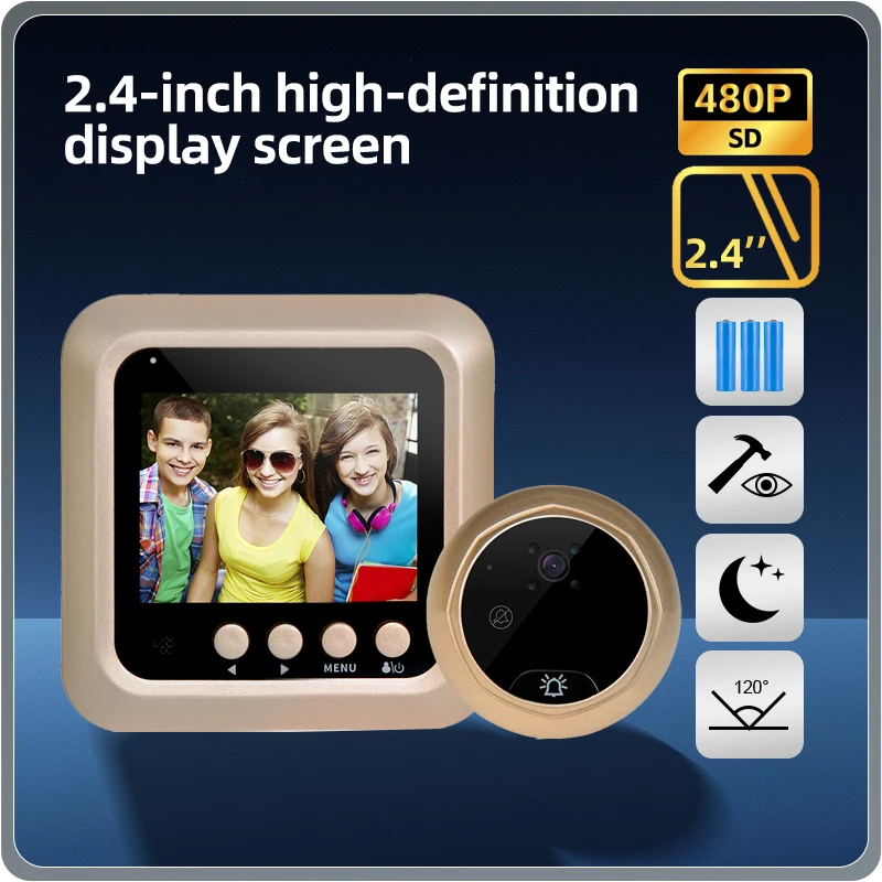 DANMIN Video Intercom Doorbell Security System Smart Wireless 480P WiFi Electronic Cat Eye Camera Visitor Reminder Two-Way