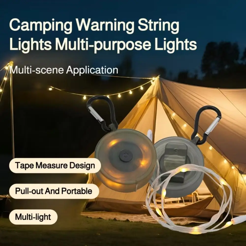 4 Modes Portable Camping Lantern Ambient Light Petite Tent String Lights Portable Multi-Functional Waterproof Tent Light