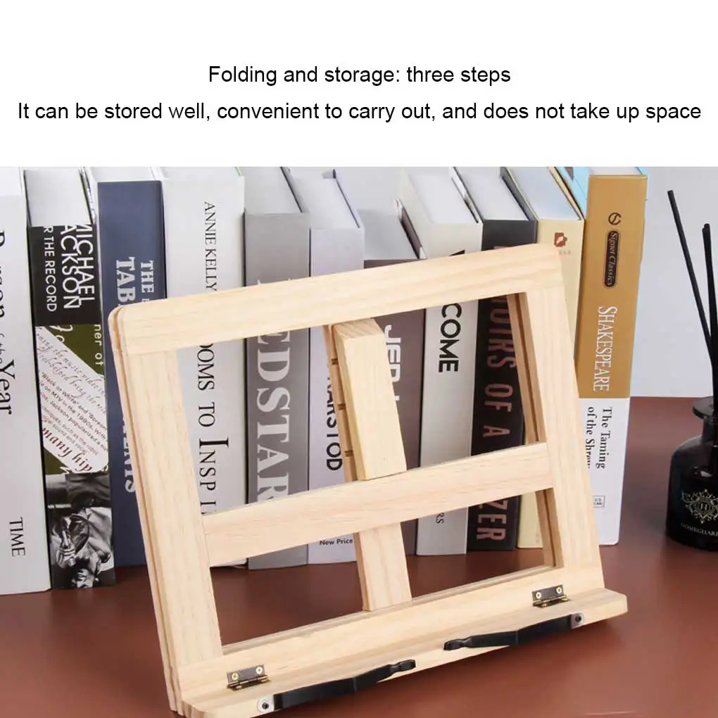 Book Reading Holder Anti-skid Notebook Computer Stand Desktop Support Wooden Frame Reading Bookshelf