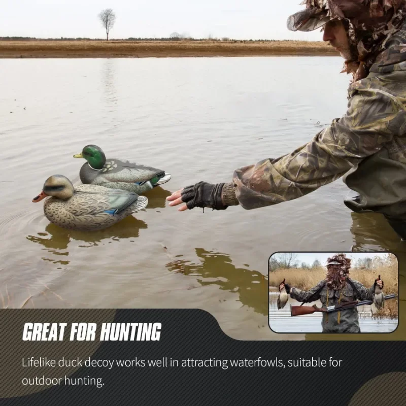 Floating Duck Decoy 3D Decoy Lure with Keel for Outdoor Hunting Fishing Accessories Realistic Bird Float on Water Hunting Tools