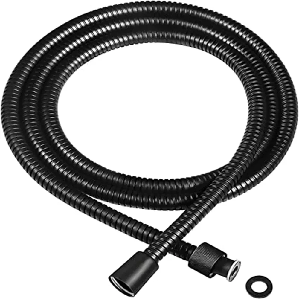 

1.5/2M Black SUS 304 Flexible Shower Hose Long Bathroom Shower Water Hose Extension Plumbing Pipe Pulling Tube Bath Accessories