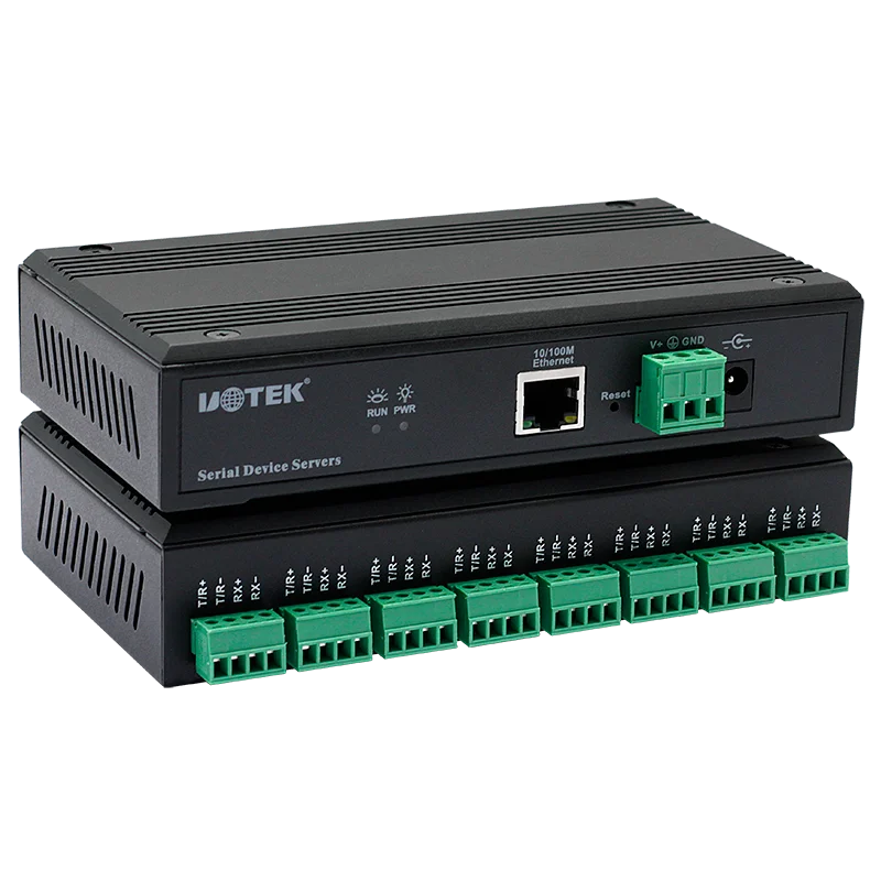 UOTEK 10/100M to 8 Ports RS-485 RS-422 Serial Device Server DC12-48V with 4KV ESD Protection UT-6808MT
