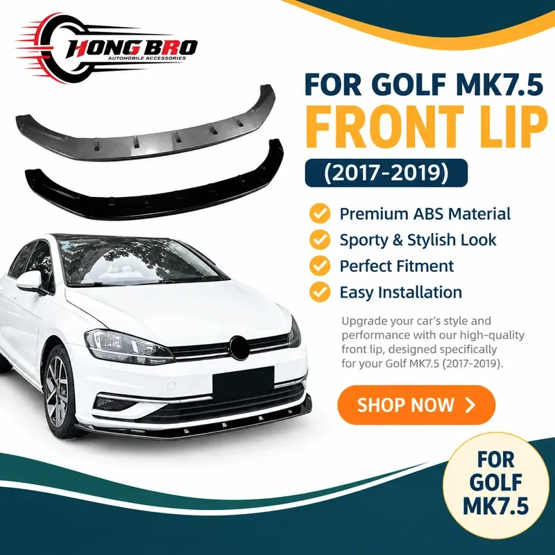 For Volkswagen Golf MK7.5 2017-2019 Front Bumper Lip Spoiler Body Kit Chin Splitter Diffuser Car Styling Accessories