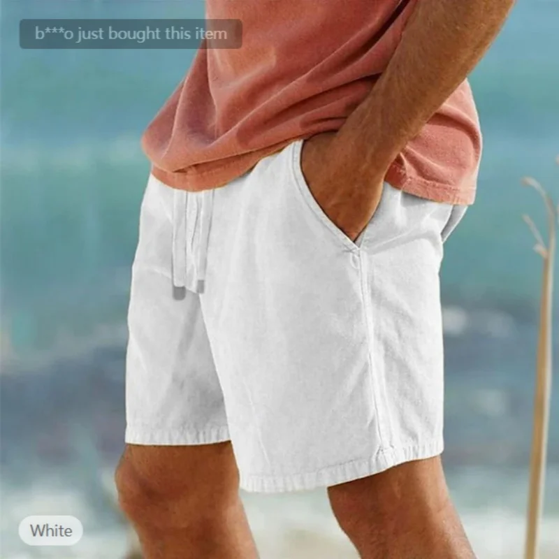 Sommer Neue Herren-Shorts Leichte Atmungsaktive Freizeithosen Baumwolle Leinen Einfacher Stil Tägliche Jogginghosen Kurze Hosen