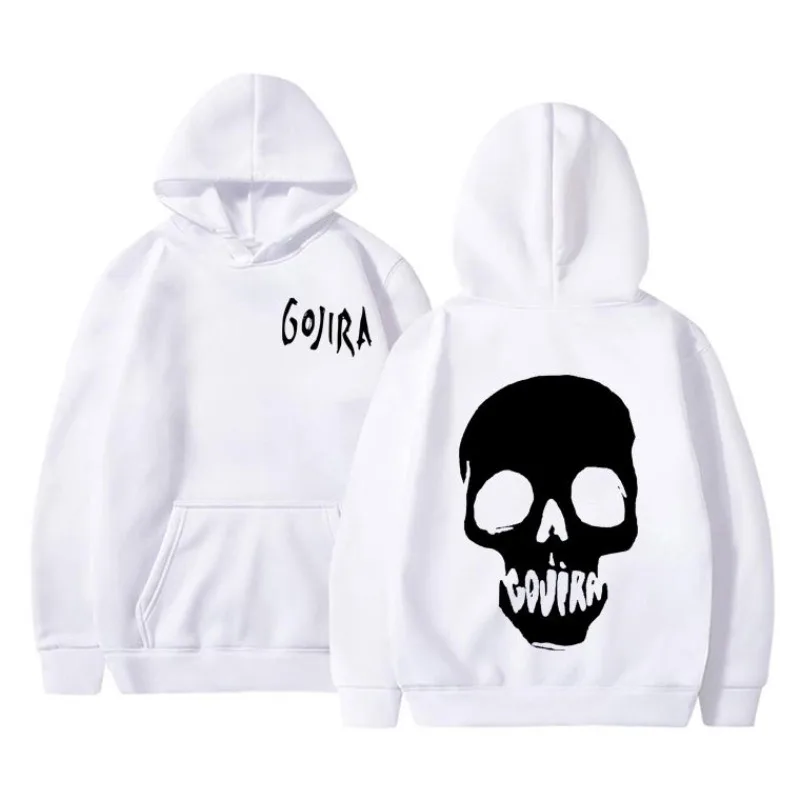 الفرنسية المعادن الفرقة Gojira Magma الذين تقطعت بهم السبل طباعة هوديي الرجال هوديس موضة جديدة مطبوعة الجرافيك Harajuku قناع السترة ملابس رياضية