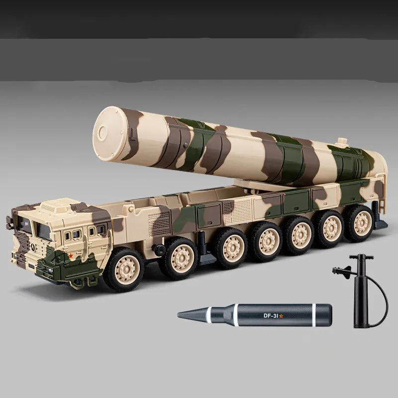 1: 64 alloy Dongfeng missile transport vehicle model,simulated sound and light military style car toys,wholesale