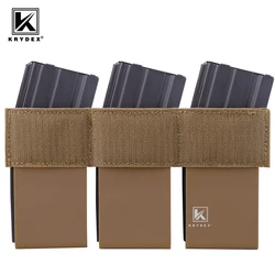 KRYDEX Tactical Elastic 5.56 Triple Mag Insert 7.62 Magazine Pouch For D3CR Chest Rig FCPC Plate Carrier Vest Placard Kangaroo