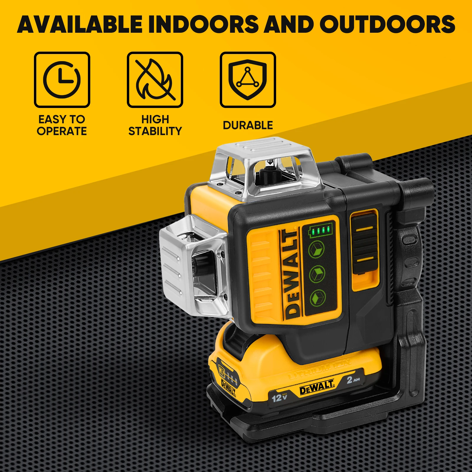 Dewalt DW089LG 3 Sides*360 Degree Vertical 12 Lines Laser Level Horizontal Green Light Level Meter Outdoor