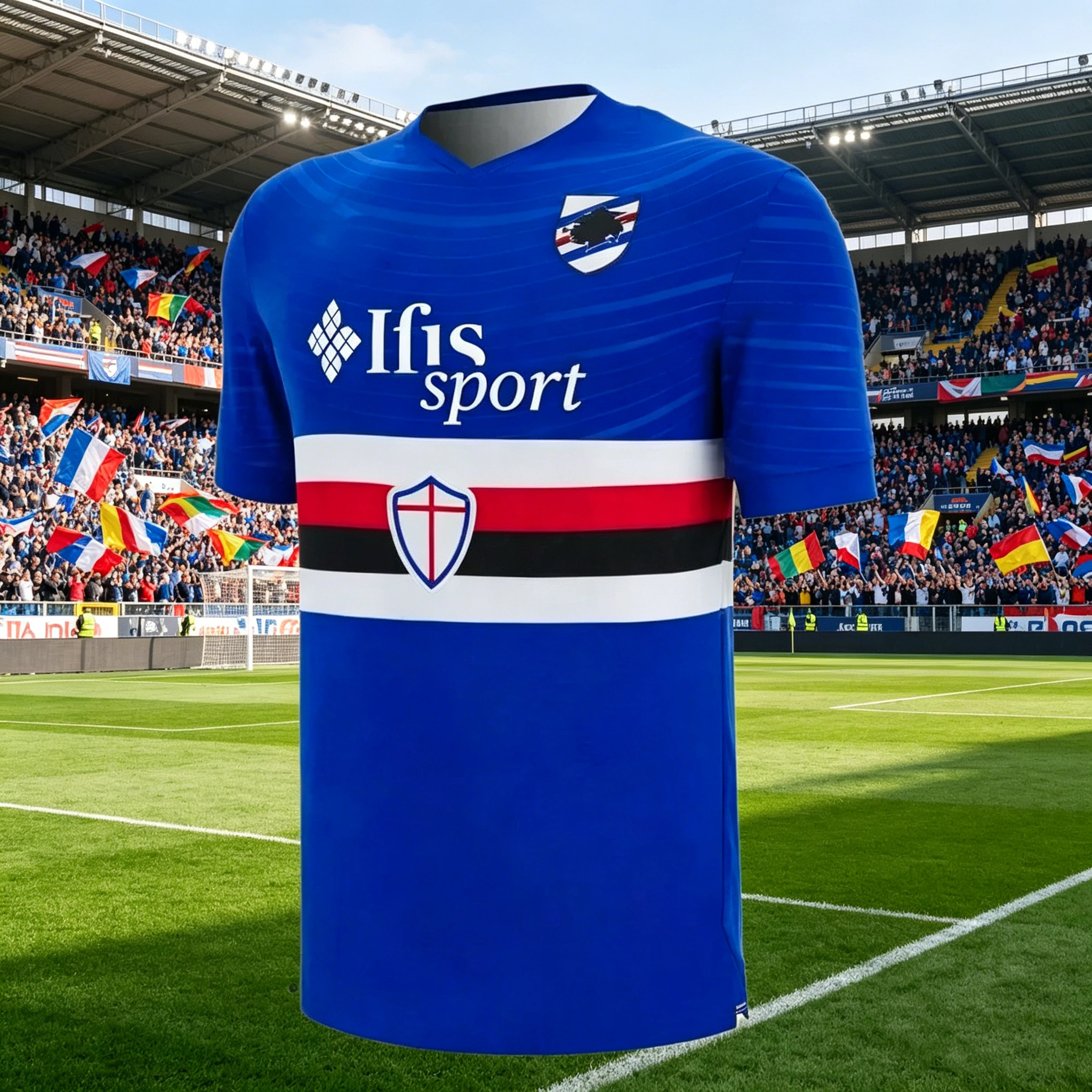 

Футболка унисекс Sampdoria 2026: быстросохнущая, дышащая, для спорта и отдыха, повседневная уличная мода, с коротким рукавом, для взрослых и детей