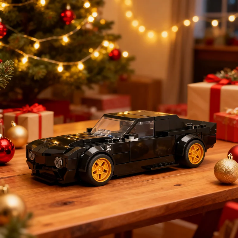 301pcs MOC city Champions 77262 Chevy Camaro 1969 Model Christmas Gift Collectible Home Decoration Decorative Bookcase Ornament