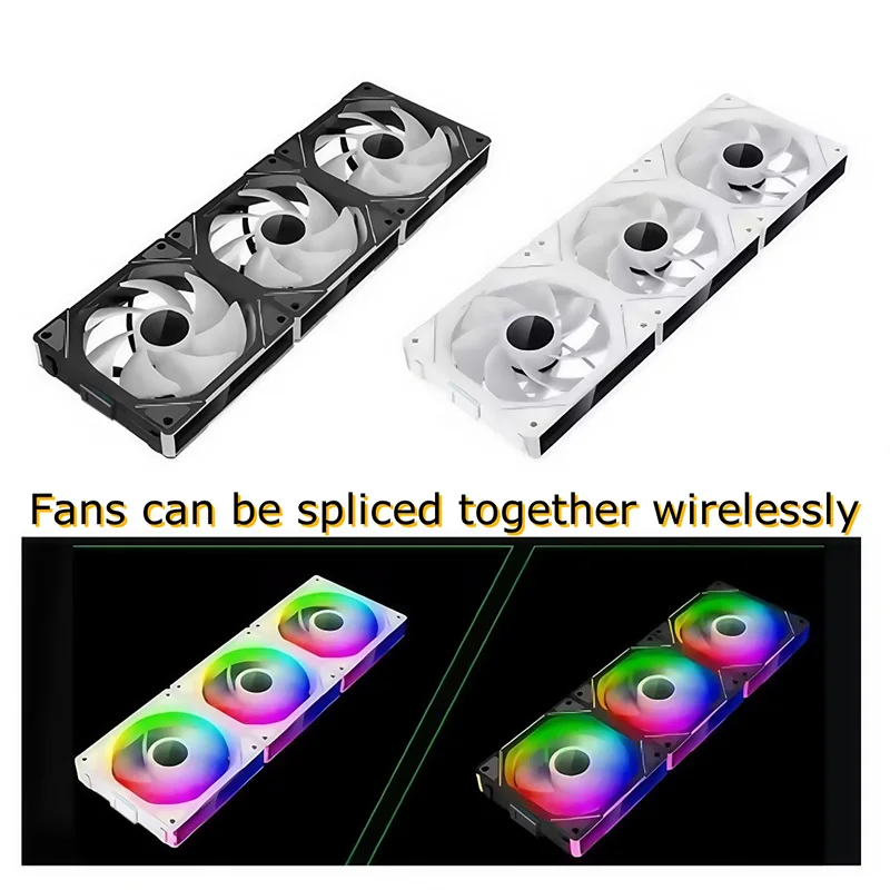 ARGB three in one air-cooled chassis cooling fan, 120mm, silent operation, multiple fans can be wirelessly spliced together.