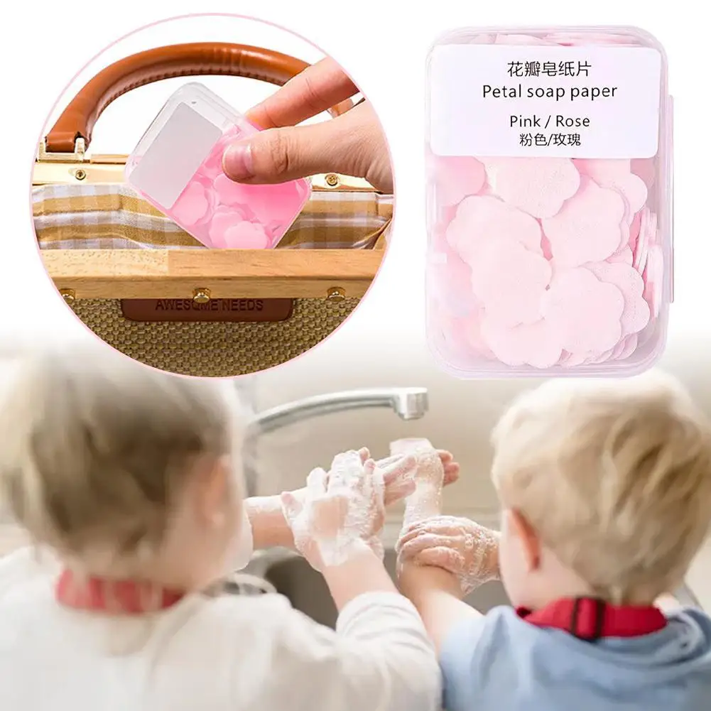 Portable Mini Flower Disposable Soap Paper Outdoor Camping Hiking Washing Cleaning Hand Soap Travel Supplies Hand Care