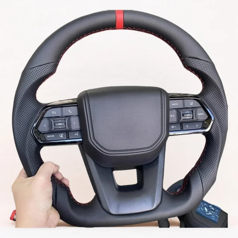 Leather Steering Wheel For Toyota GT 86 FORTUNER FJ Cruiser HIACE LC70/76/79 Land Cruiser CROWN ALPHARD VELLFIRE HILUX view 3