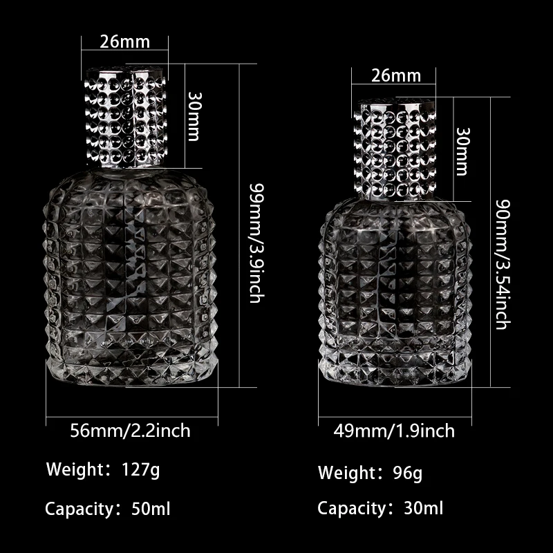 30/50ml Pineapple Bottle Glass Portable Refillable Perfume Bottle Cosmetic Container Empty Spray Atomizer Travel Sub-bottle