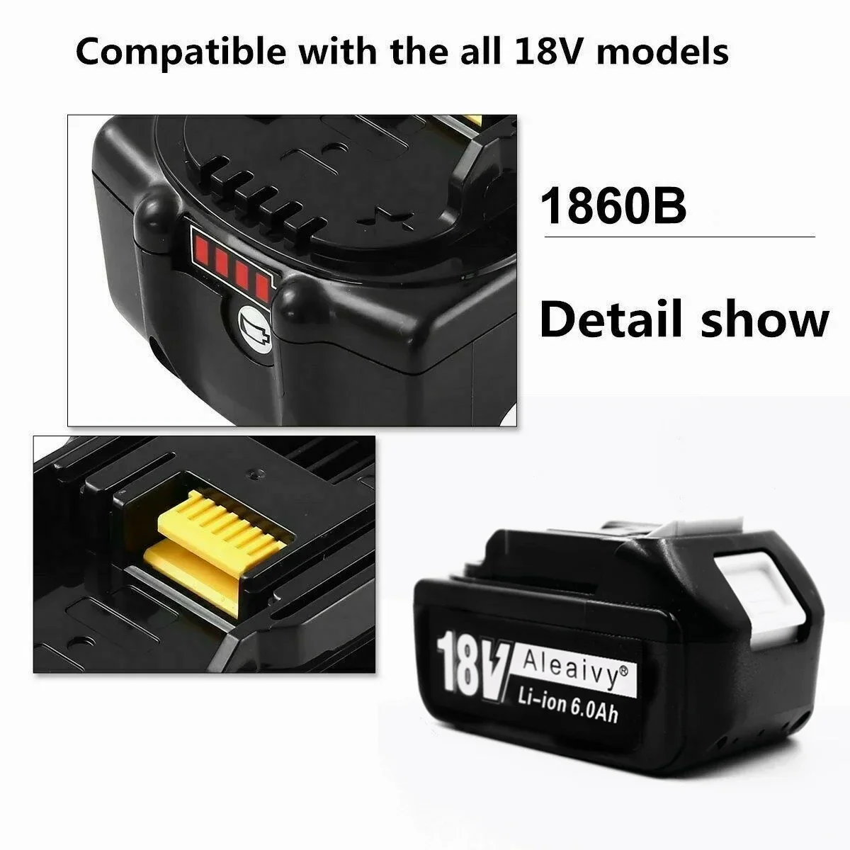 

100% original BL1860 Rechargeable Battery 18V 6000mAh Lithium ion for Makita 18v Battery BL1840 BL1850 BL1860B LXT400 + Charger