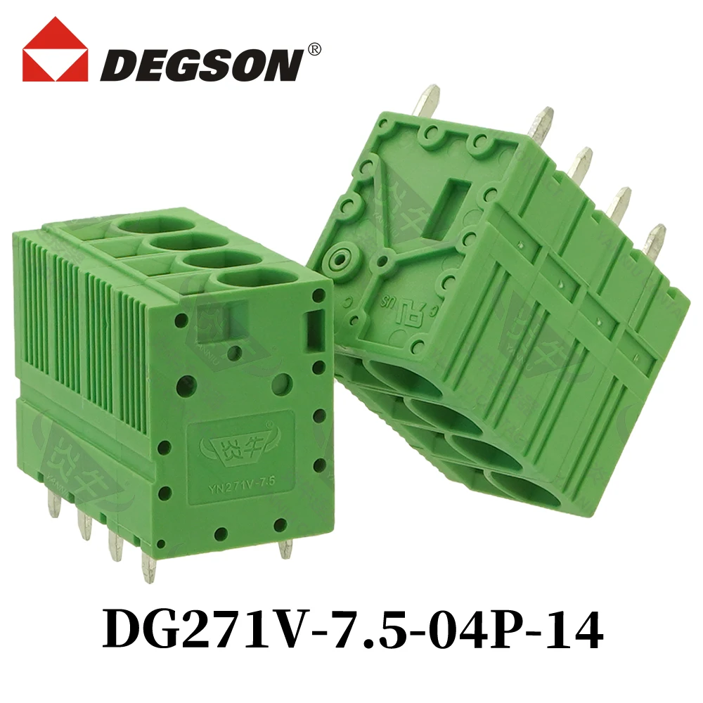 10Pcs DEGSON DG271V-7.5-02P-14-00ZH Spring Type PCB Terminal Blocks KFDG235 2P-12P UL94V-0 SPT5 Phoenix  Contact 41A 1000V