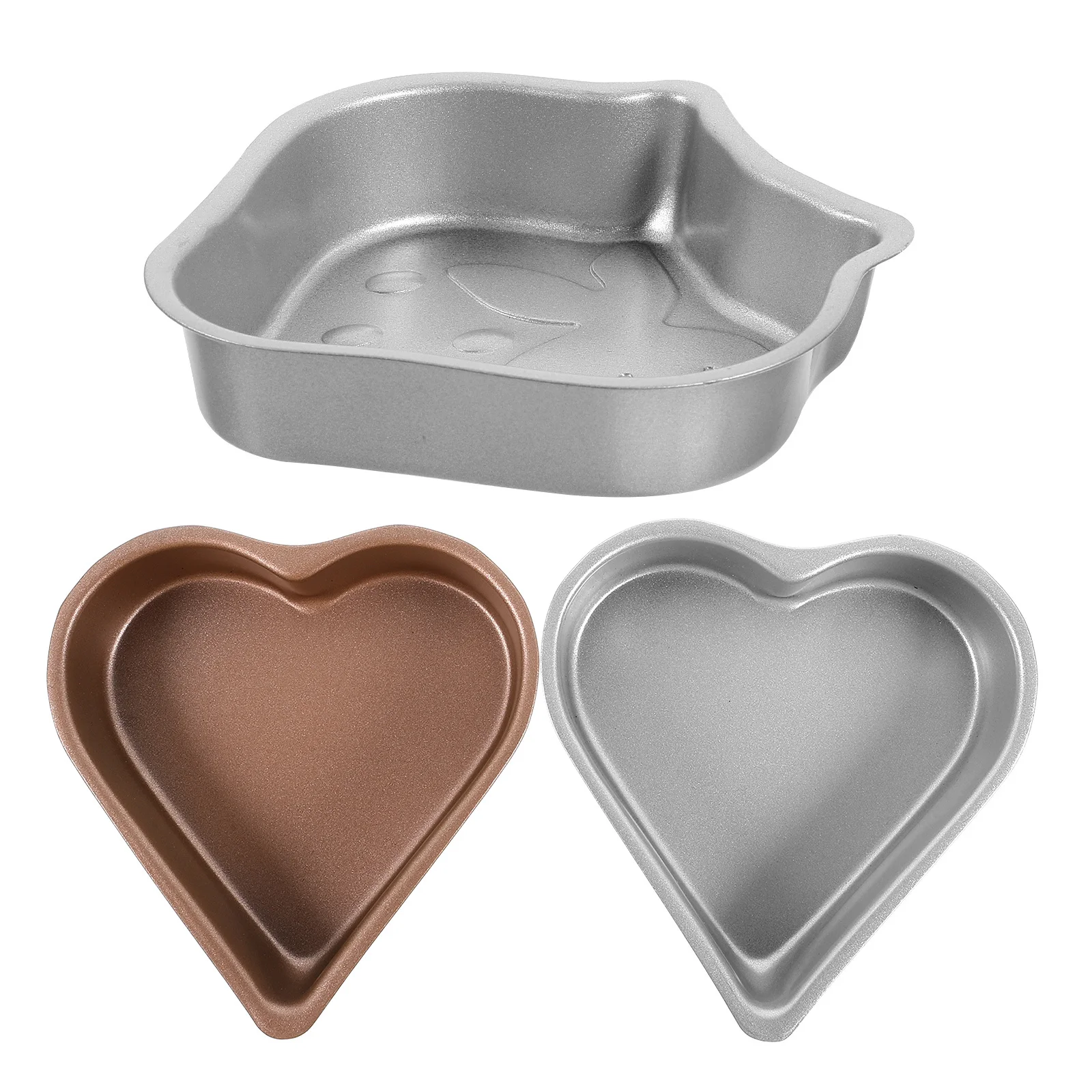 

3Pcs Cake Pan Baking Mold Heart Strawberry Shape Non-Stick Pudding Cup Jelly Mold for Baking Cake Tins Pudding Molds