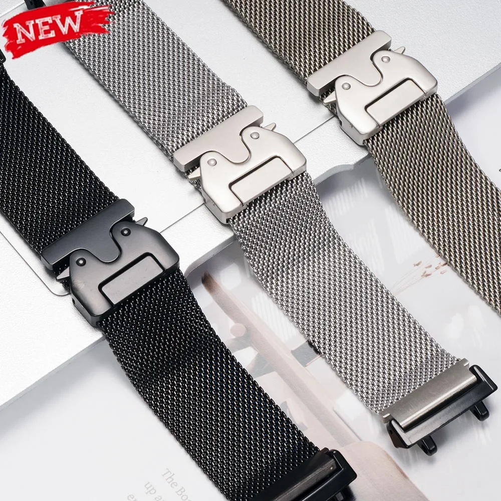 Correa Pop de acero inoxidable para Huami Amazfit t-rex 3, correa de reloj para Amazfit Trex 2Ultra TrexPro, pulsera de reloj inteligente, paracaídas Cor