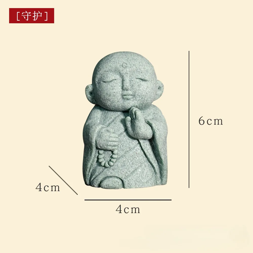 Japanse Boeddha Beeldje Geluk Feng Shui Bidden Monnik Standbeeld Miniatuur Ornament voor Aquarium Aquarium Huis Tuin Decor