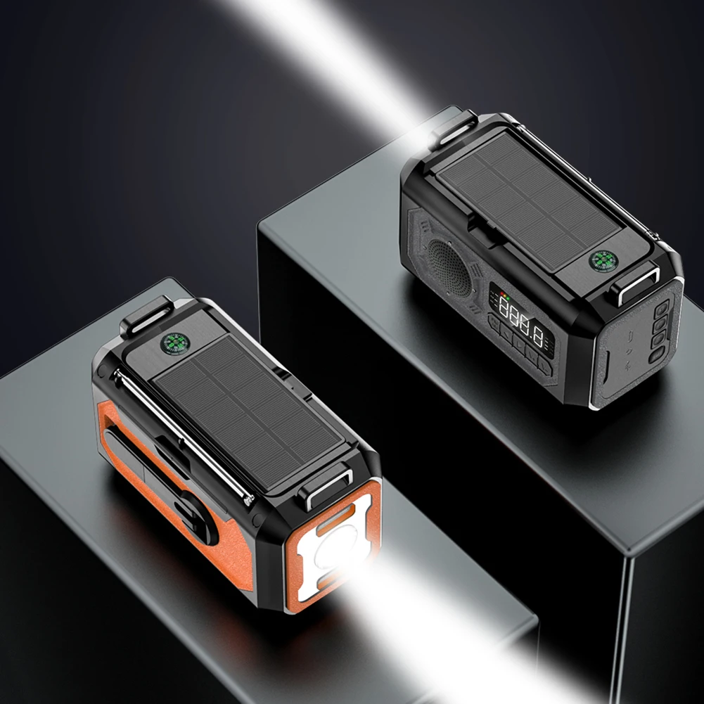 

12000 мАч AM/FM/NOAA метеорологическое радио с 2 солнечными панелями, солнечной рукояткой, портативная аварийная радиостанция, лампа для чтения для кемпинга на открытом воздухе