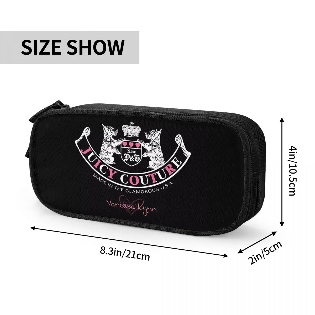 Juicy Couture Crown Big Capacity Pencil Pen Case Office College School Large Storage Bag Pouch Holder Box Organizer