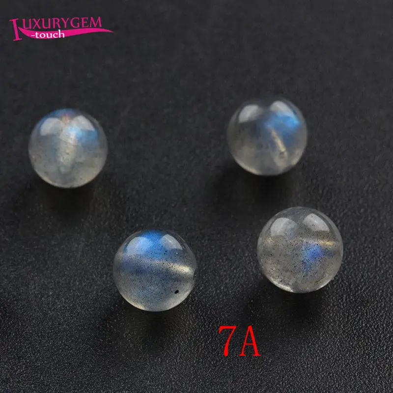 Natural Gray Labradorite Stone Smooth Round Shape DIY Loose Beads 7A High Quality 4/6/8/10mm Jewelry Accessories 1Pcs wk508