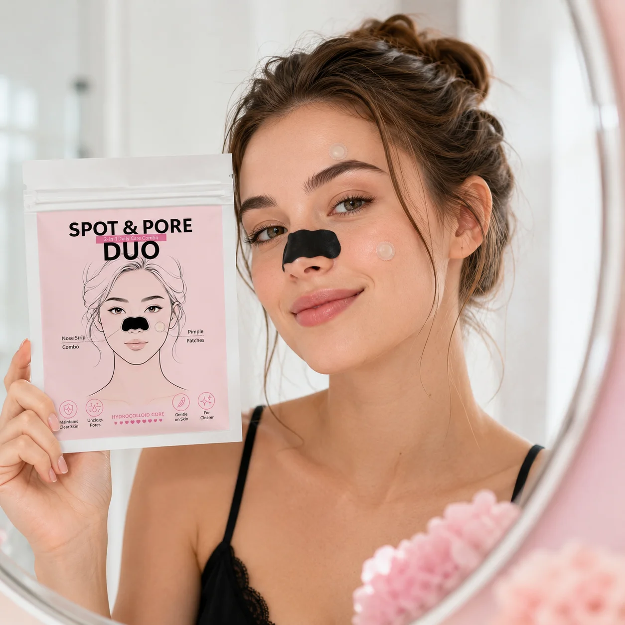 146/292/366Pcs Hydrocolloid Spot Patch & Black Nose Strip Set Invisible Blemish Stickers Assorted Sizes Day Night Face Care image 5