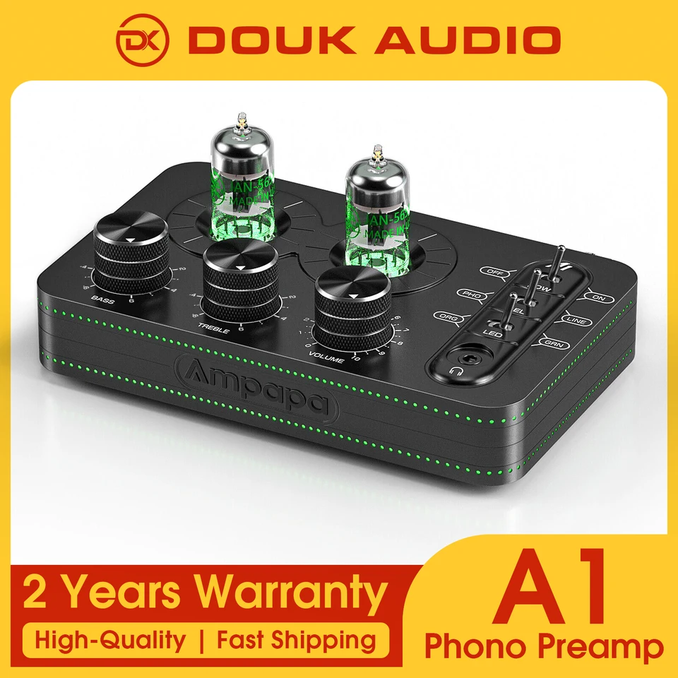 Ampapa A1 Mini JAN5654 Valve Tube MM Phono Preamp for Turntable