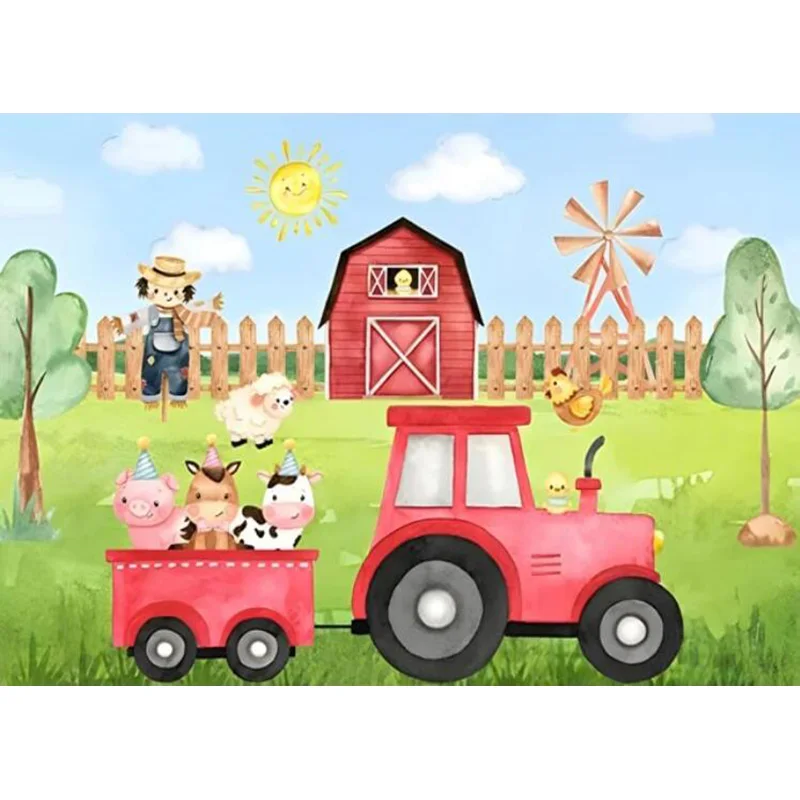 Gelukkige Verjaardagsfeestje Decoratie Pasgeboren Fotografie Achtergrond Rekwisieten Photocall Baby Shower Graafmachine Fotostudio Achtergrond PK-16