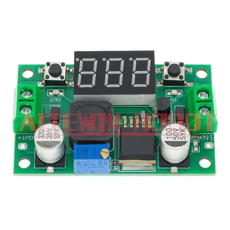 1pcs LM2596 module DC 4.0~40 to 1.3-37V Adjustable Step-Down Power Module + LED Voltmeter