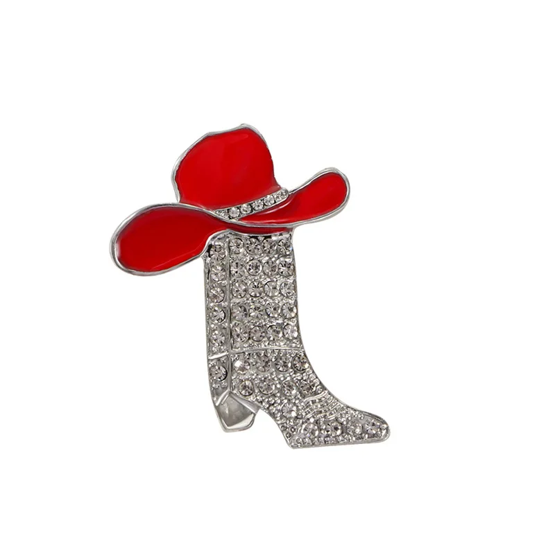 New luxury creative high-heeled boot brooch high-end glitter slipper hat women's pin jewelry gifts