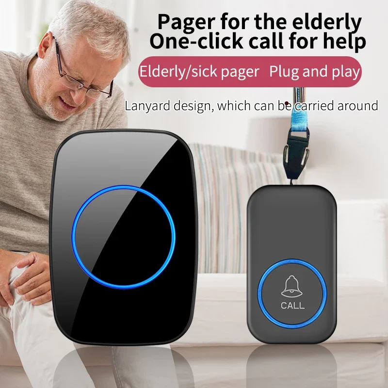 CACAZI Smart SOS Ruftaste Pflegepersonal Pager SOS Drahtlose Wasserdichte Notfall Tragbare Fernbedienung Krankenschwester Alarm System Zu Hause Heißer