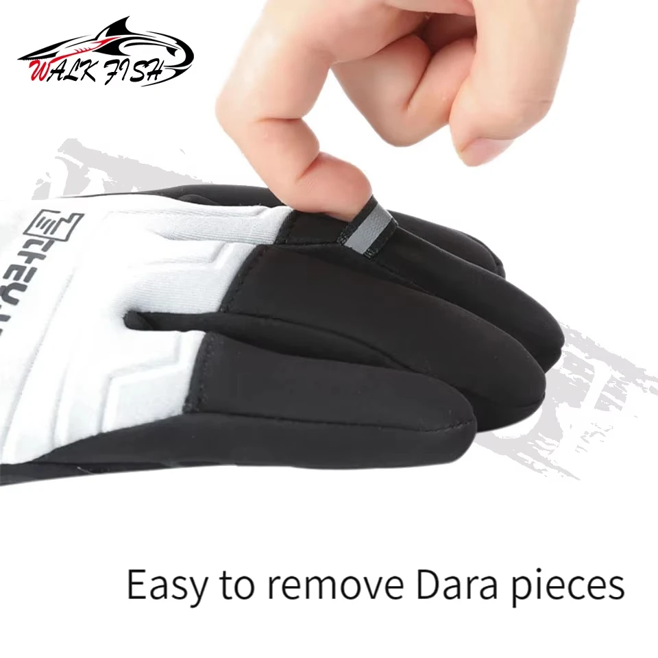WALK FISH Fishing Gloves Winter Outdoor Anti-slip Thickened Keep Warm Keep Warm Touch Screen Cycling Ski Waterproof  Windproof