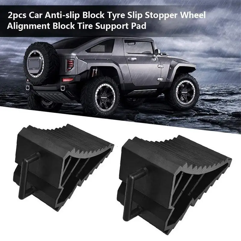 Tire Chock Blocks Tire Support Pad Anti Slip Slope Wheel Chocks Anti-Slip Tyre Slip Stopper Tire Support Pad With Handle For