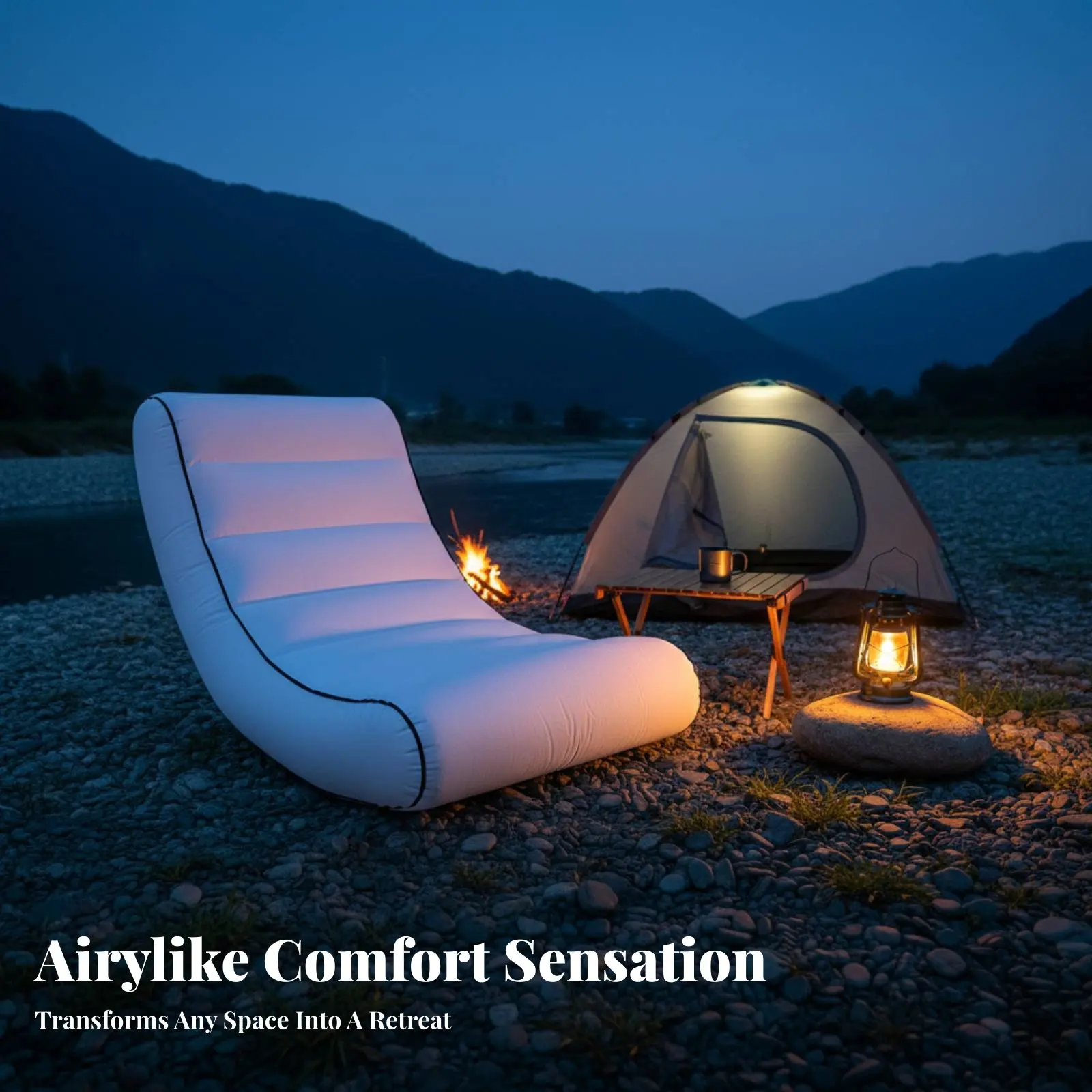 Camping Inflatable Lazy Sofa, Recliner Chair, Air Backrest, Portable for Outdoor, Lawn, Travel, Car