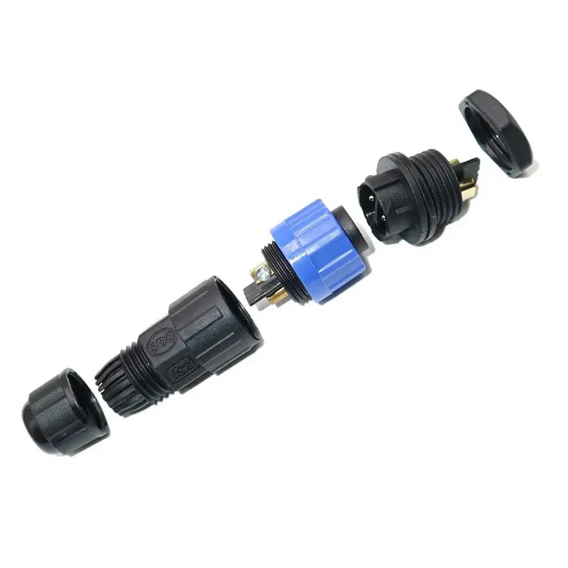 M16 Self-locking Waterproof Joint Plugs IP68 Copper Gold-plated 2 3 4 Pin Female Male Soldering Wire Connector Panel Plug Socket
