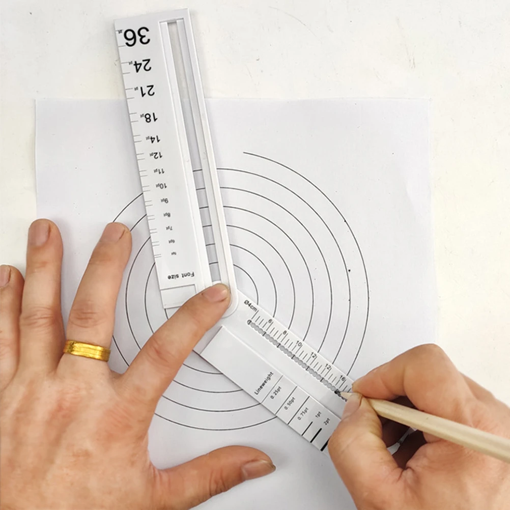 

1Pc Measuring Tool Multifunctional Angle Ruler Rotatable Arc Tool Line Size Thickness Measurement for Home School