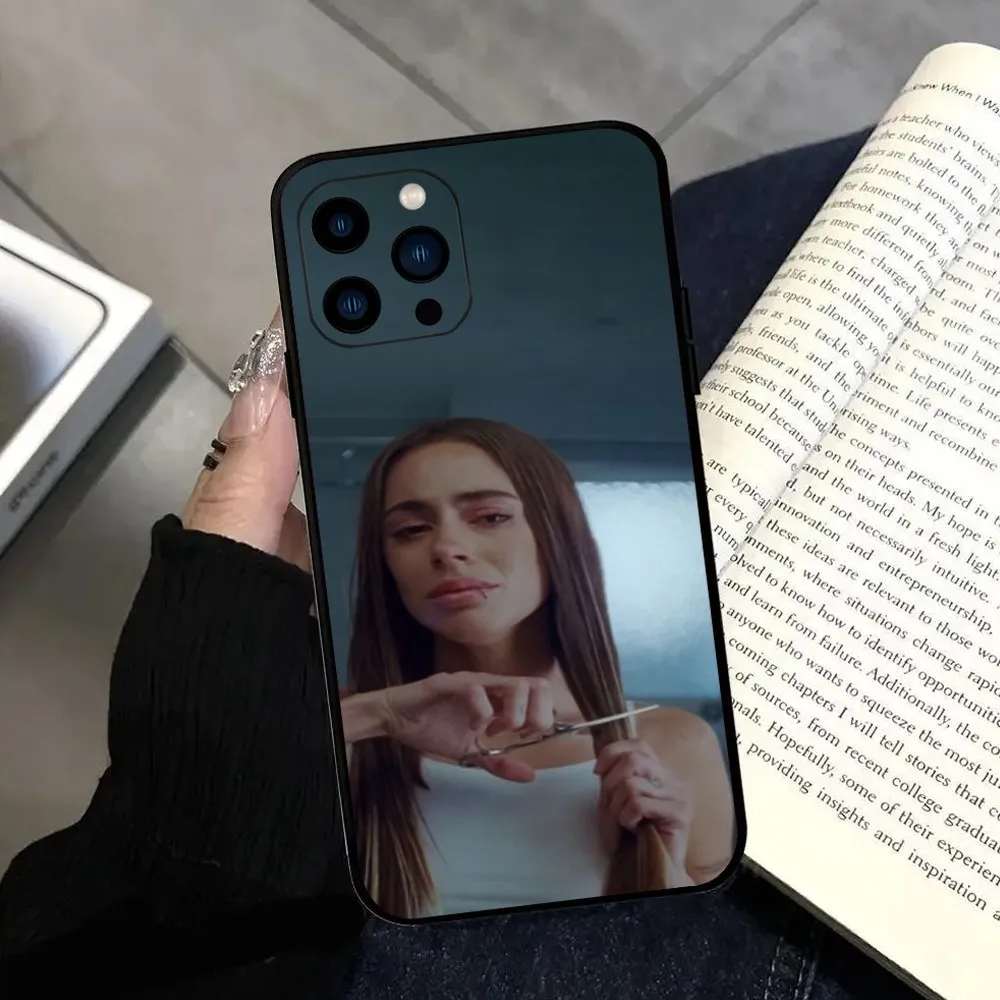 Singer Tini Stoessel Un Mechon De Pelo  Phone Case  For iPhone 11 12 13 14 15 Pro Max Mini Plus XS XR X Black Silicone Soft Case