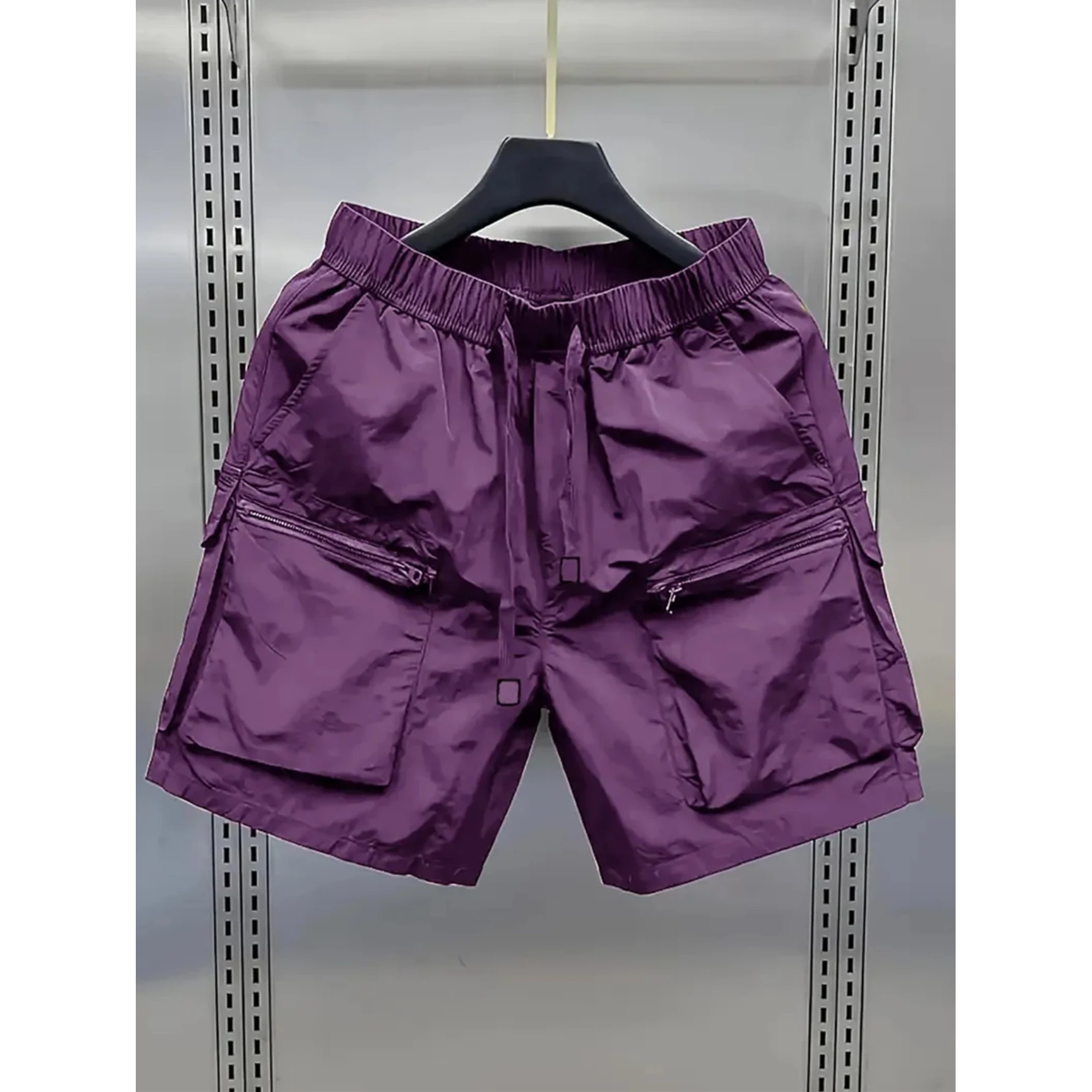 Summer Men's Loose Fit Thin Straight Leg Workwear Shorts Five Pockets Casual Sporty mid Waist Length Youth Daily Wear