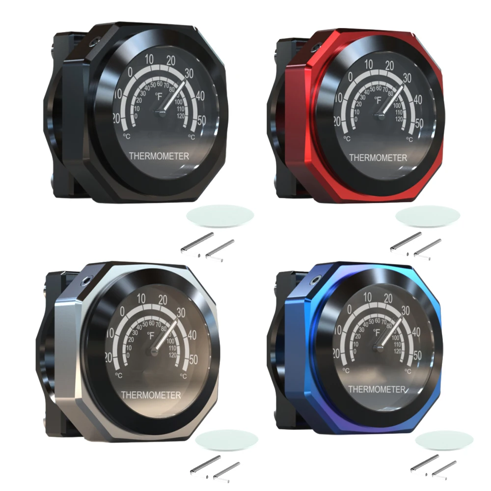 1Pcs Universal Aluminum Alloy Motorcycle Luminous Handlebar Mount Clock Watch Thermometer
