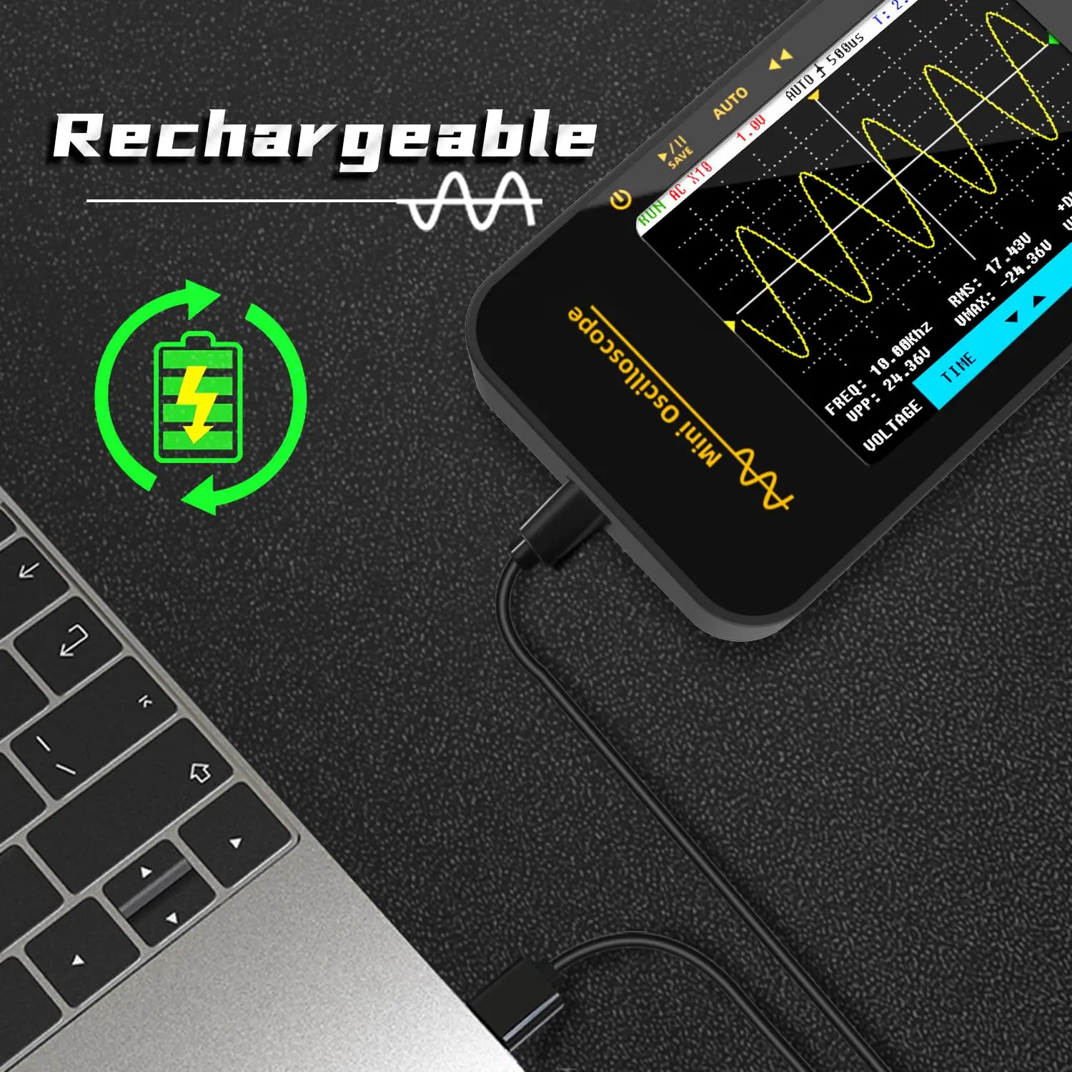 OT3 Handheld Digital Oscilloscopes 48MS/s Sampling Rate 10MHz Analog Bandwidth Support Firmware Upgrade Waveform Storage
