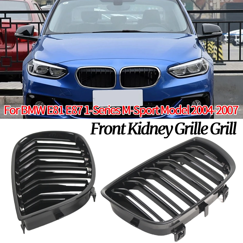 

2Pcs Front Bumper Grille Grill 51137127228 Car Front Bumper Grille 51137128613 for BMW E81 E87 1-Series M-Sport Model 2004-2007