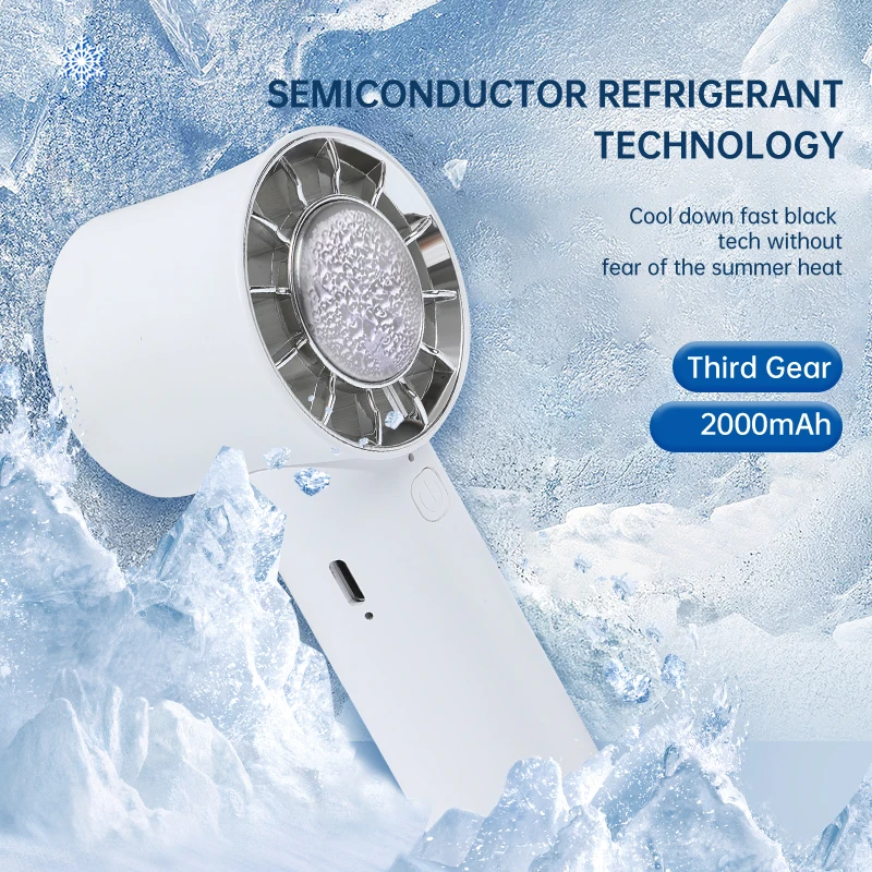 Handheld Turbine New Semiconductor Refrigeration and Cold Compress Fan Dual Cooling Large wind USB-C Rechargeable Air Cooler