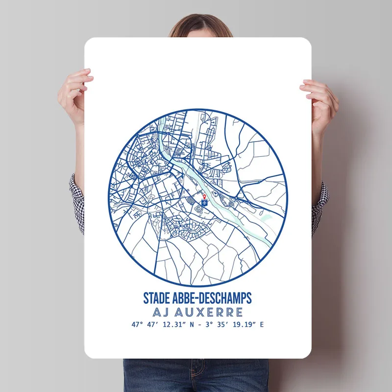 AJ Aux Ramos Stadium Металлические вывески Карта Плакат Настенная художественная роспись Изготовленная на заказ жесть Знак для настенного художественного украшения Декор для ванной комнаты Gaming Deko