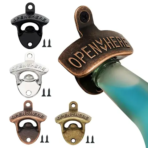 Bottle Opener Wall Mounted Vintage Retro Alloy Hanging Open Beer Tools Beer Soda Go Bar Accessories