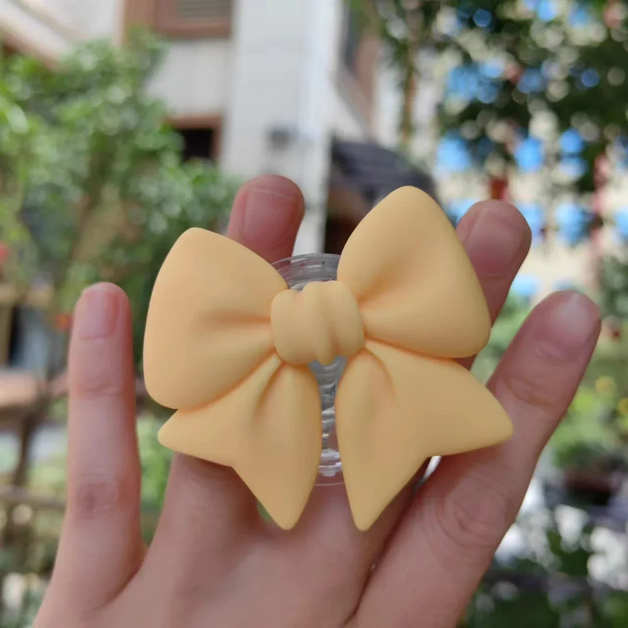 Cute Plain Macaron Color Bow-knot Smart Tok Universal Phone Holder Korean Girl's Phone Bracket GripTok Stand Socket Lazy Bracket image 6