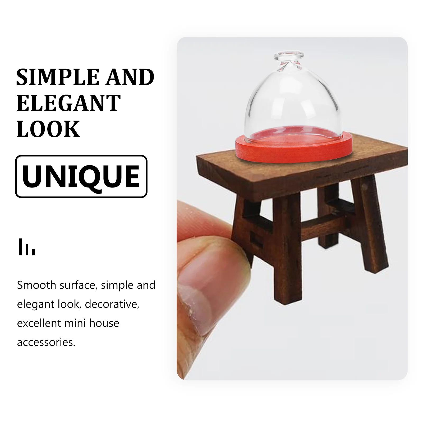 

Mini Domes Desserts Cake Cover Miniature Furnishings Toy Brown Glass Small Child
