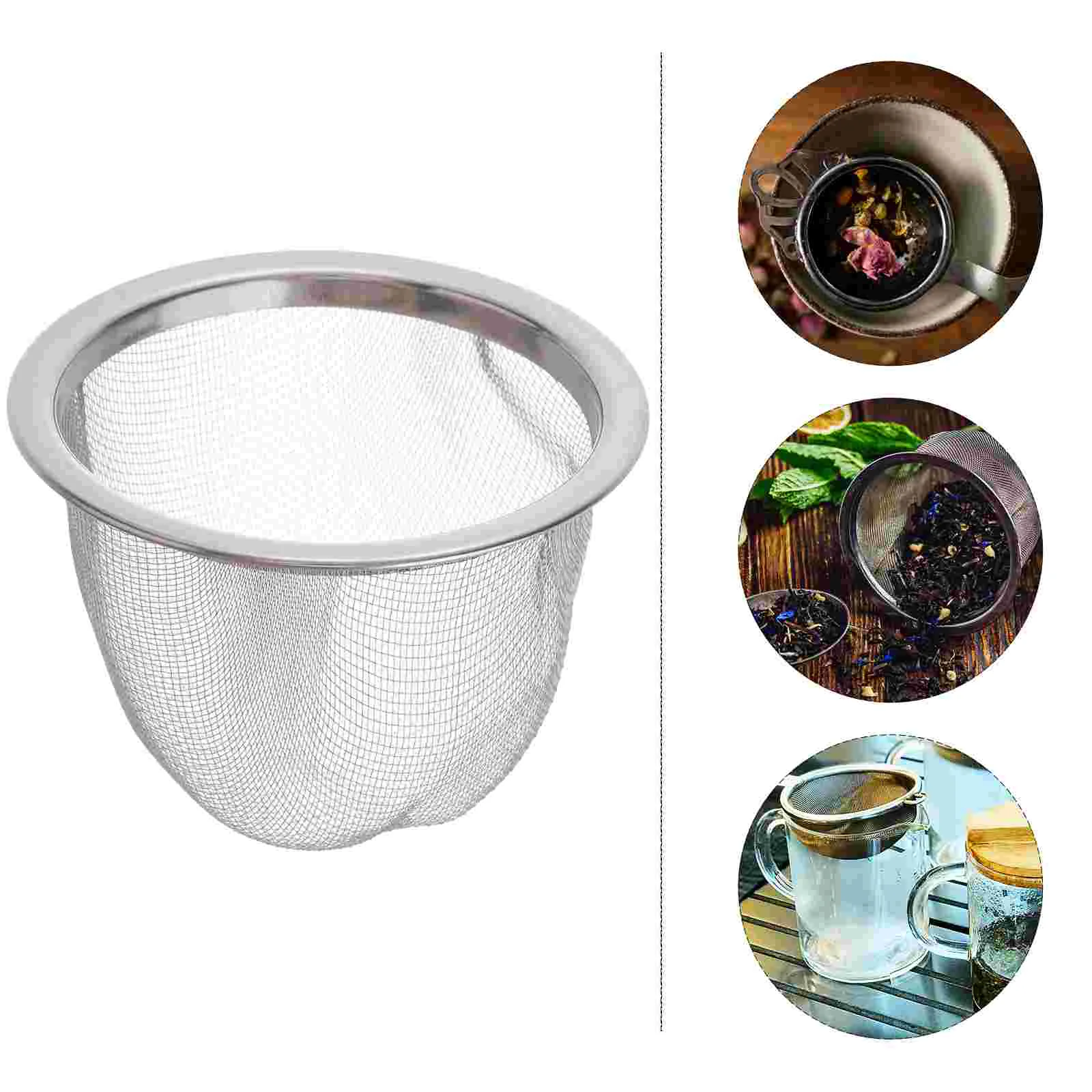 8 Pcs Stainless Steel Tea Filter Metal Infuser Cup Accessory Leaker Sturdy Strainer Coffee Kettle